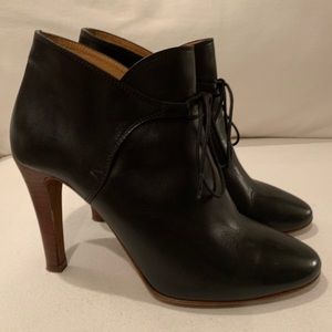 Sezane black leather booties